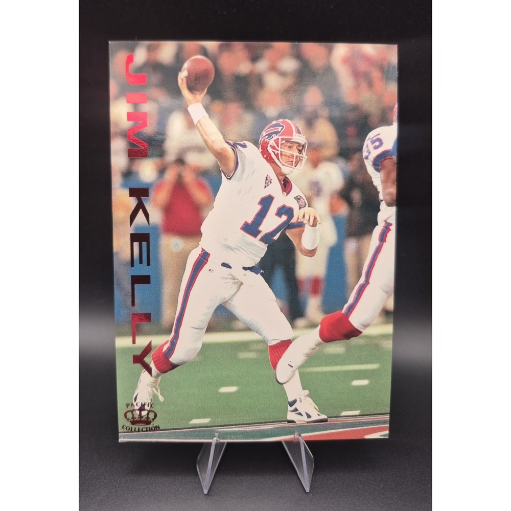 1995 Pacific Jim Kelly 95 Gridiron Red Parallel Buffalo Bills HOF Oversized Card